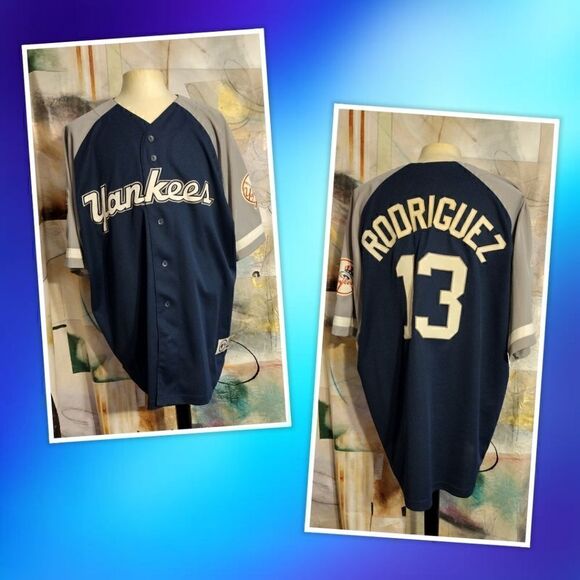 BASEBALL NEW YORK YANKEES ALEX RODRIGUEZ #13 MAJESTIC MLB JERSEY SIZE XXL - Picture 1 of 8